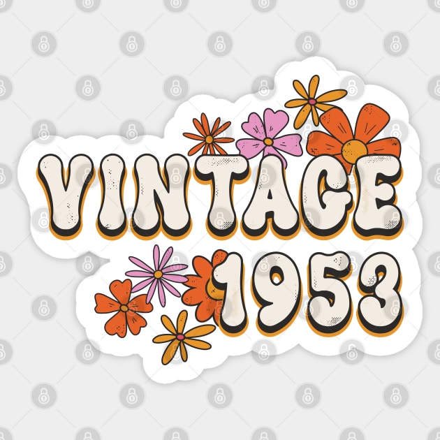 70th Birthday Vintage 1953 Womens Retro Groovy Style Sticker by FloraLi